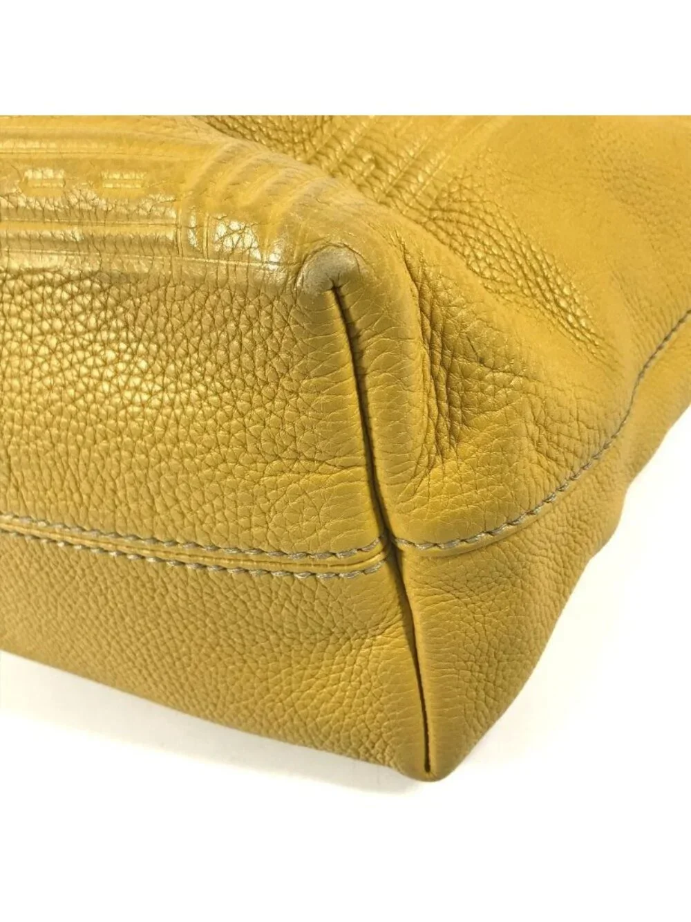 Fendi Shoulder Bag Selleria Logo Horse Pattern Leather Yellow